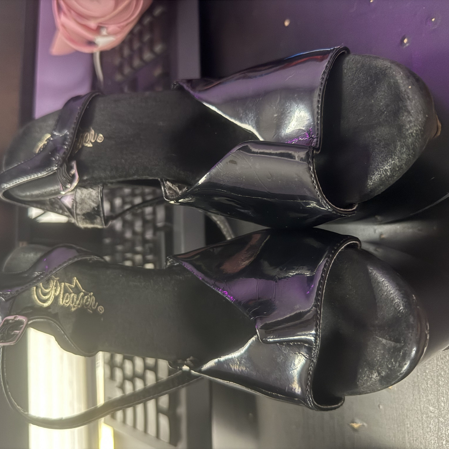 Filthy Worn Black Pleaser Stripper Heels
